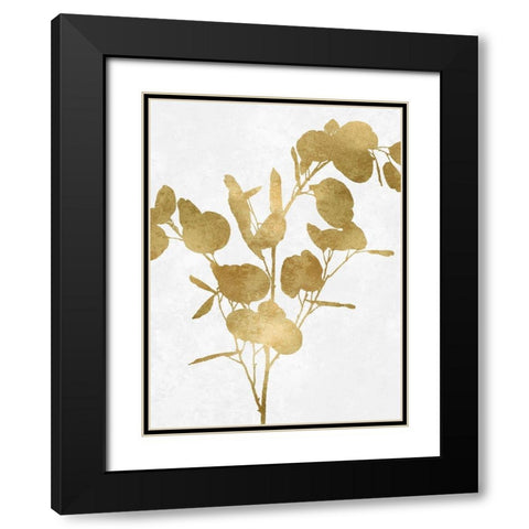 Nature Gold on White III Black Modern Wood Framed Art Print with Double Matting by Carson, Danielle