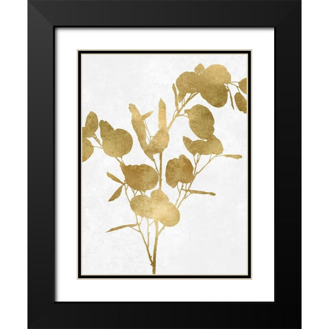 Nature Gold on White III Black Modern Wood Framed Art Print with Double Matting by Carson, Danielle