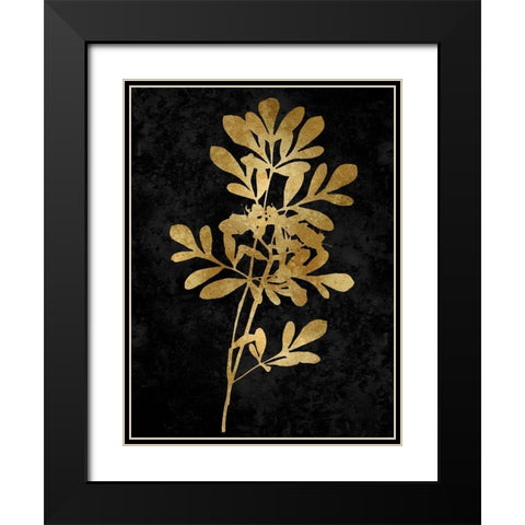 Nature Gold on Black II Black Modern Wood Framed Art Print with Double Matting by Carson, Danielle
