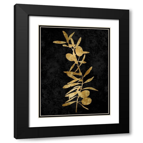 Nature Gold on Black IV Black Modern Wood Framed Art Print with Double Matting by Carson, Danielle