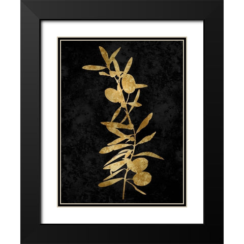 Nature Gold on Black IV Black Modern Wood Framed Art Print with Double Matting by Carson, Danielle