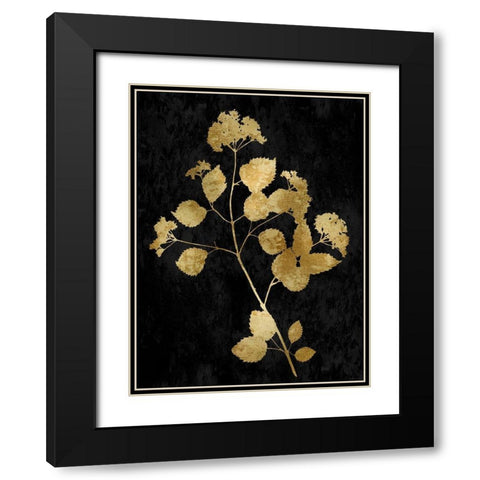 Nature Gold on Black VI Black Modern Wood Framed Art Print with Double Matting by Carson, Danielle