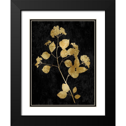 Nature Gold on Black VI Black Modern Wood Framed Art Print with Double Matting by Carson, Danielle