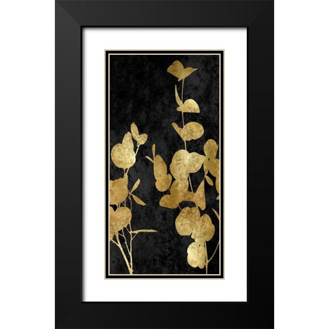 Nature Panel Gold on Black I Black Modern Wood Framed Art Print with Double Matting by Carson, Danielle