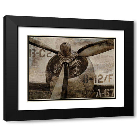 Vintage Propeller Black Modern Wood Framed Art Print with Double Matting by Matthews, Dylan