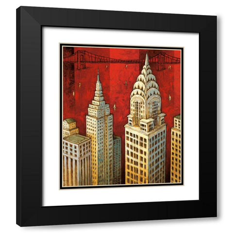 NYC II Black Modern Wood Framed Art Print with Double Matting by Stewart, David