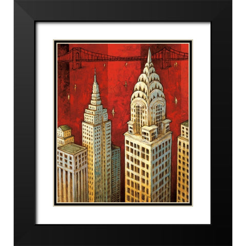 NYC II Black Modern Wood Framed Art Print with Double Matting by Stewart, David