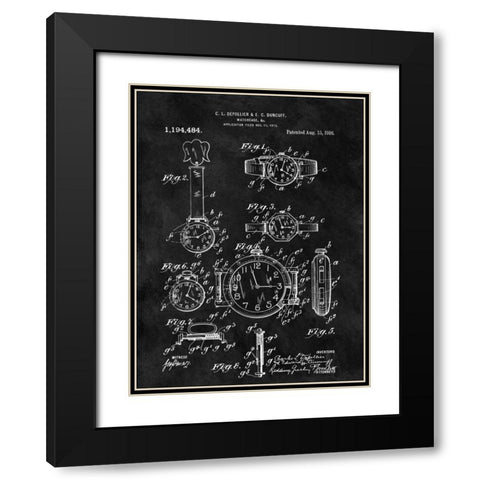 Watch Case - 1916- Black Black Modern Wood Framed Art Print with Double Matting by Sproul, Dan