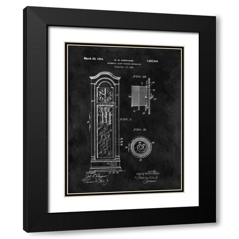 Automatic Clock Winding Mechan Black Modern Wood Framed Art Print with Double Matting by Sproul, Dan