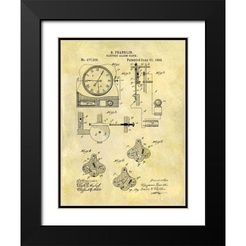 Electric Alarm Clock - 1892 Black Modern Wood Framed Art Print with Double Matting by Sproul, Dan
