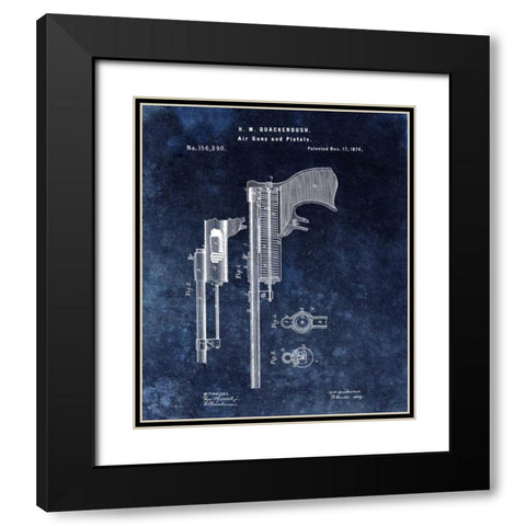 Air Guns and Pistols - 1874- Blue Black Modern Wood Framed Art Print with Double Matting by Sproul, Dan
