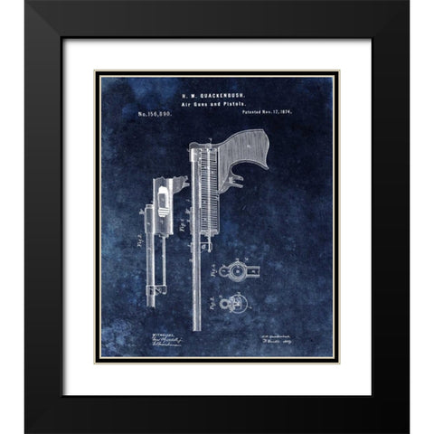 Air Guns and Pistols - 1874- Blue Black Modern Wood Framed Art Print with Double Matting by Sproul, Dan
