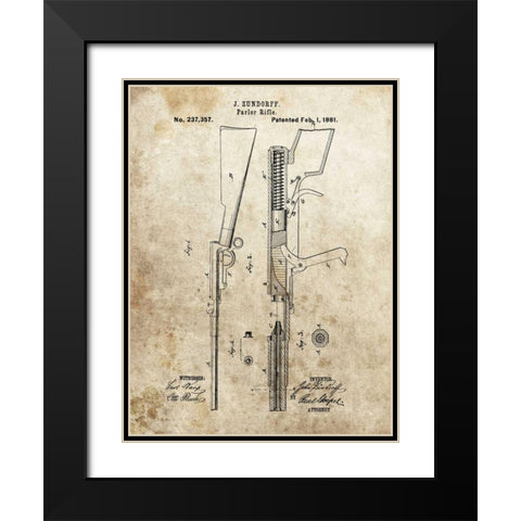 Parlor Rifle - 1881 Black Modern Wood Framed Art Print with Double Matting by Sproul, Dan