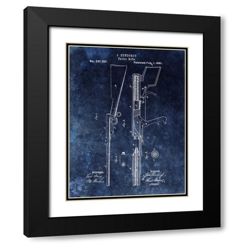 Parlor Rifle - 1881- Blue Black Modern Wood Framed Art Print with Double Matting by Sproul, Dan