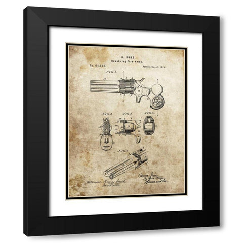 Revolving Fire Arms - 1874 Black Modern Wood Framed Art Print with Double Matting by Sproul, Dan