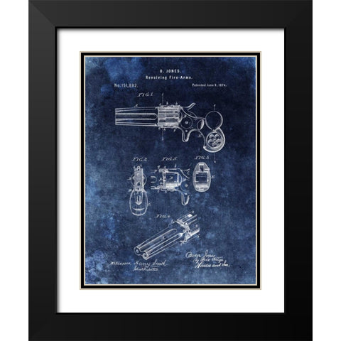 Revolving Fire Arms - 1874-Blue Black Modern Wood Framed Art Print with Double Matting by Sproul, Dan