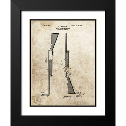Recoil Operated Firearm - 1900 Black Modern Wood Framed Art Print with Double Matting by Sproul, Dan