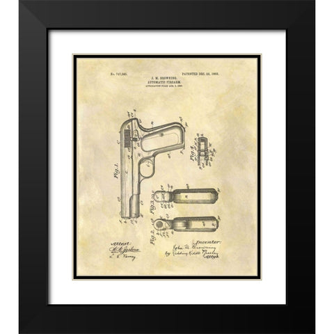 Automatic Firearm - 1902 Black Modern Wood Framed Art Print with Double Matting by Sproul, Dan