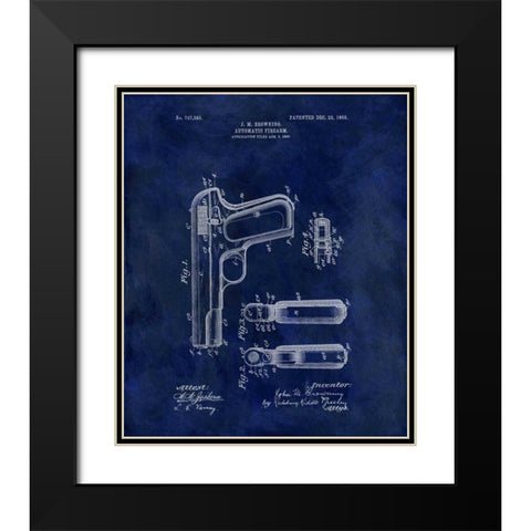 Automatic Firearm - 1902-Blue Black Modern Wood Framed Art Print with Double Matting by Sproul, Dan