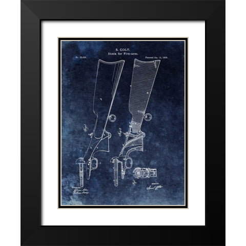 Firearm Stock,1859-Blue Black Modern Wood Framed Art Print with Double Matting by Sproul, Dan