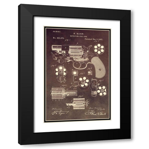 Revolving Firearm - 1881-Brown Black Modern Wood Framed Art Print with Double Matting by Sproul, Dan