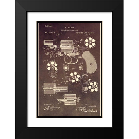 Revolving Firearm - 1881-Brown Black Modern Wood Framed Art Print with Double Matting by Sproul, Dan