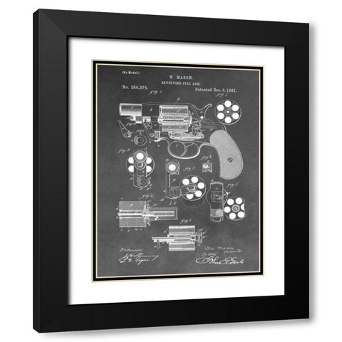 Revolving Firearm - 1881-Gray Black Modern Wood Framed Art Print with Double Matting by Sproul, Dan