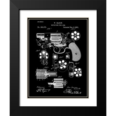 Revolving Firearm - 1881-Black Black Modern Wood Framed Art Print with Double Matting by Sproul, Dan