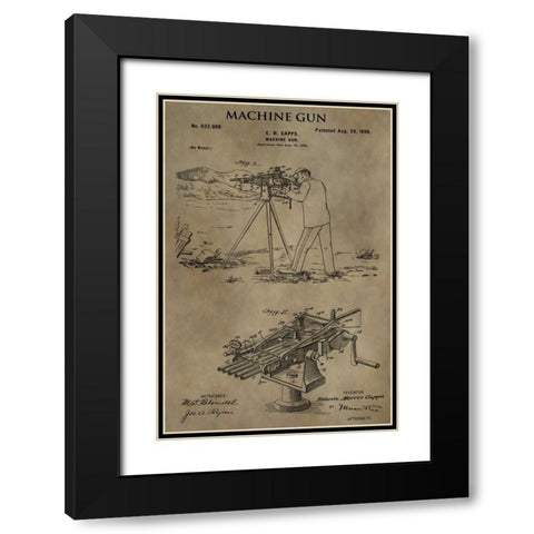 Machine Gun - 1899 Black Modern Wood Framed Art Print with Double Matting by Sproul, Dan