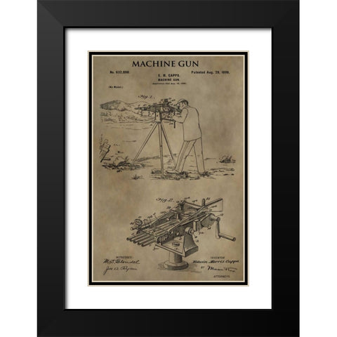 Machine Gun - 1899 Black Modern Wood Framed Art Print with Double Matting by Sproul, Dan