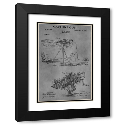 Machine Gun - 1899-Gray Black Modern Wood Framed Art Print with Double Matting by Sproul, Dan