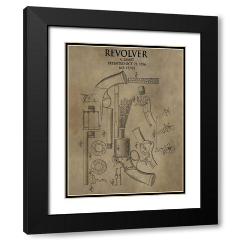 Revolver. 1856 Black Modern Wood Framed Art Print with Double Matting by Sproul, Dan