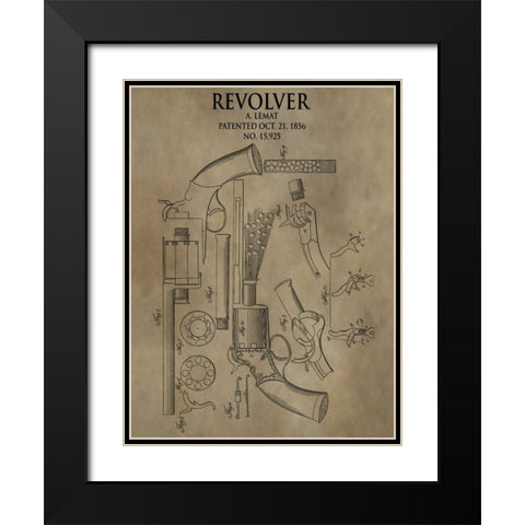 Revolver. 1856 Black Modern Wood Framed Art Print with Double Matting by Sproul, Dan