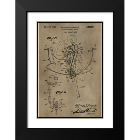 Aircraft Gunnery Device - 1939 Black Modern Wood Framed Art Print with Double Matting by Sproul, Dan