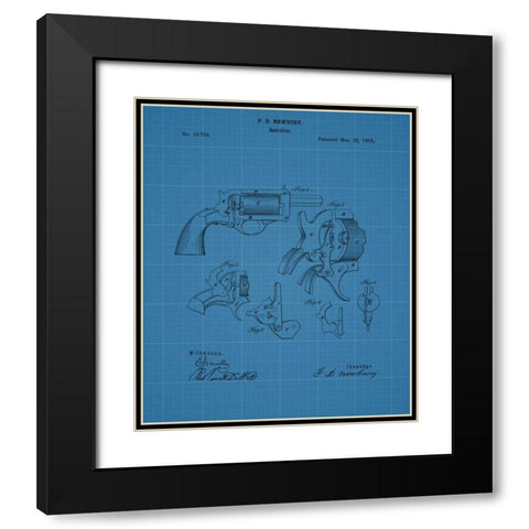 Revolver - 1858 Black Modern Wood Framed Art Print with Double Matting by Sproul, Dan