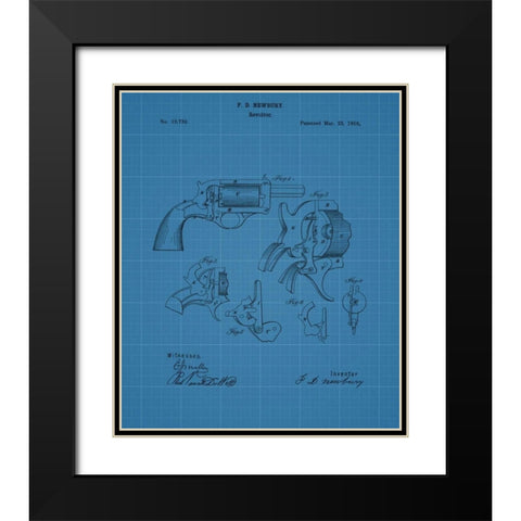 Revolver - 1858 Black Modern Wood Framed Art Print with Double Matting by Sproul, Dan