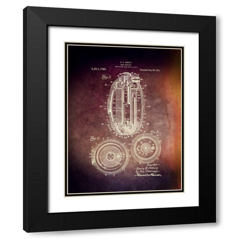 Hand Grenade - 1919 Black Modern Wood Framed Art Print with Double Matting by Sproul, Dan