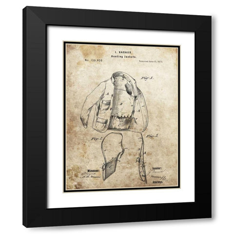 Hunting Jacket - 1873 Black Modern Wood Framed Art Print with Double Matting by Sproul, Dan