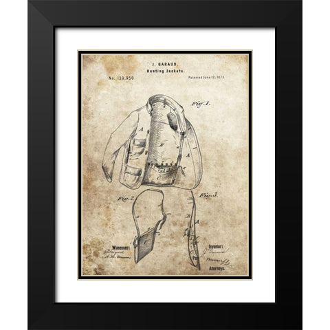 Hunting Jacket - 1873 Black Modern Wood Framed Art Print with Double Matting by Sproul, Dan