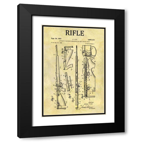 Bolt Action Mechanisim - 1956 Black Modern Wood Framed Art Print with Double Matting by Sproul, Dan