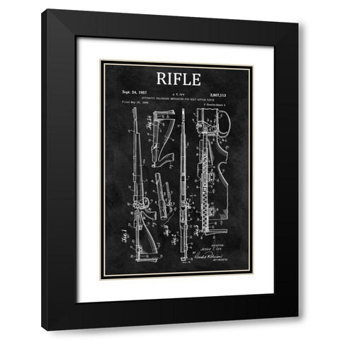 Bolt Action Mechanisim - 1956-C Black Modern Wood Framed Art Print with Double Matting by Sproul, Dan