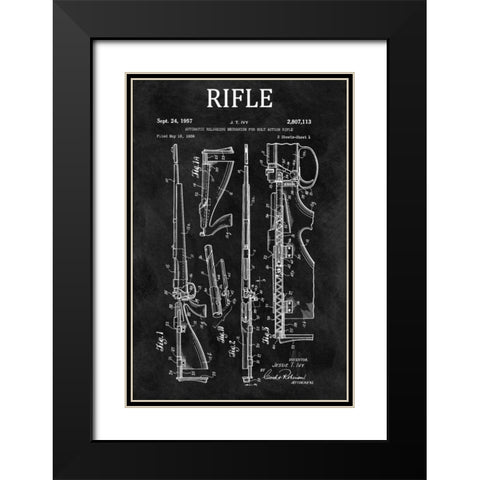 Bolt Action Mechanisim - 1956-C Black Modern Wood Framed Art Print with Double Matting by Sproul, Dan