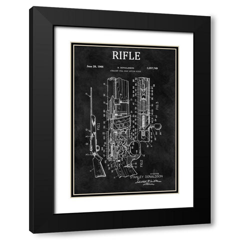 Straight Full Bolt Action Rifl Black Modern Wood Framed Art Print with Double Matting by Sproul, Dan