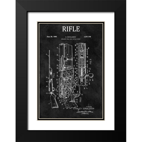 Straight Full Bolt Action Rifl Black Modern Wood Framed Art Print with Double Matting by Sproul, Dan