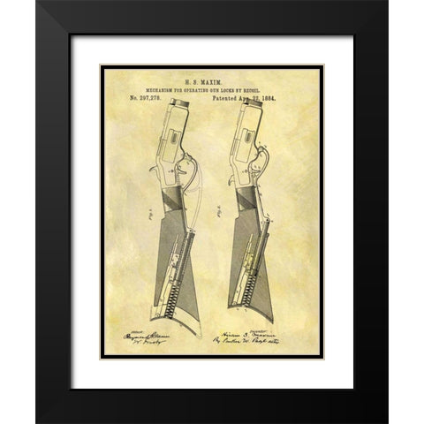 Gun Lock Recoil - 1884 Black Modern Wood Framed Art Print with Double Matting by Sproul, Dan