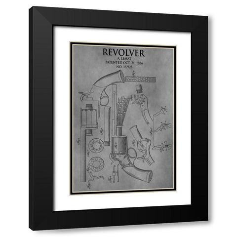 Revolver - 1856 Black Modern Wood Framed Art Print with Double Matting by Sproul, Dan