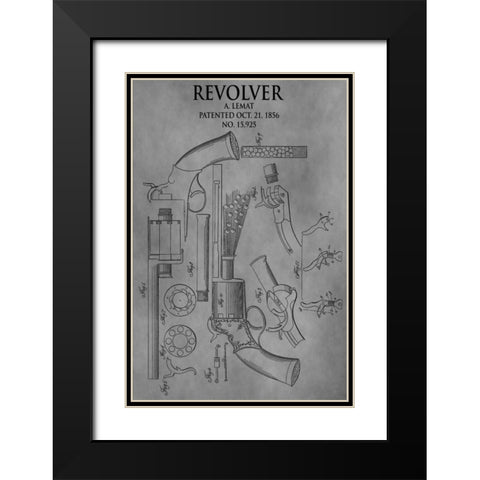 Revolver - 1856 Black Modern Wood Framed Art Print with Double Matting by Sproul, Dan