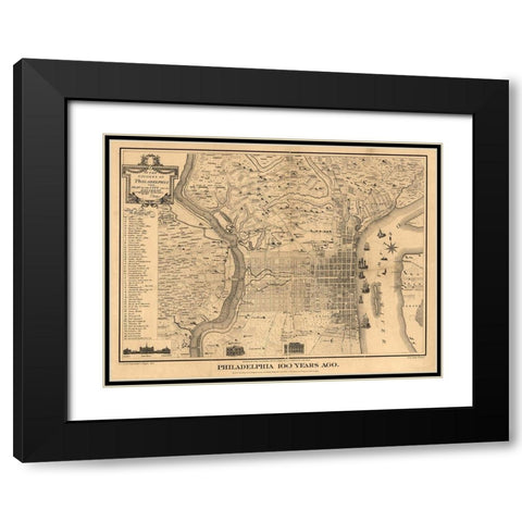 Philadelpia Black Modern Wood Framed Art Print with Double Matting by Sproul, Dan