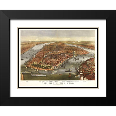 The City of New York Black Modern Wood Framed Art Print with Double Matting by Sproul, Dan