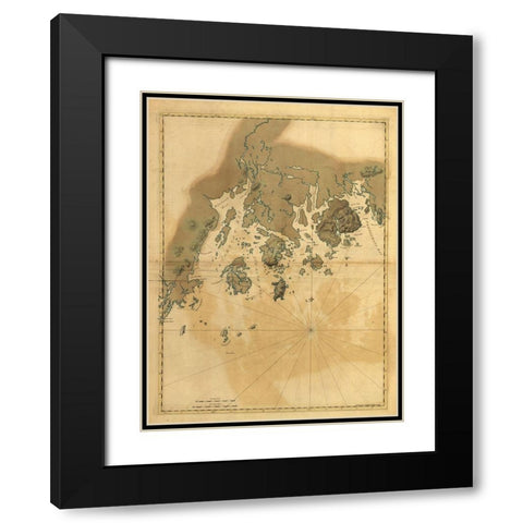 Maine Coast Black Modern Wood Framed Art Print with Double Matting by Sproul, Dan